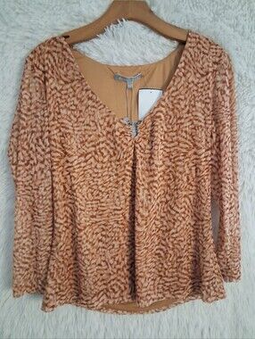 NWT Daniel Rainn Mesh Blouse Large